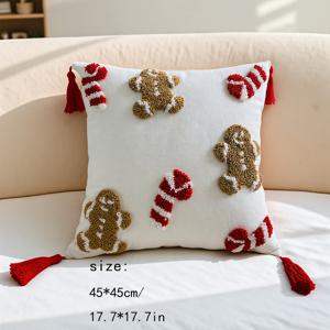TEMU 1개 수제 플리스 베개 커버, 17.7*17.7인치, 남성용 캔 디자인의 자수 크리스마스 쿠션 커버, 거실, 침실, 공부실, 자동차, 매달린 장식용으로 사용할 수 있는 휴일 장식