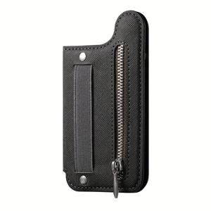 TEMU 1 플립 카드 홀더 휴대폰 케이스, 손목 스트랩 및 지퍼 월렛 디자인, 다중 카드 수납 및 데스크탑 스탠드 포함|카드지갑|폰케이스|지갑