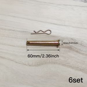 TEMU 6세트, 8x40/45/50/60mm 트랙터 핀, 가솔린 및 디젤 틸러용 코터 핀, 교체용 부품