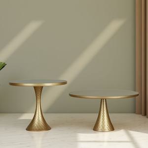 TEMU 2개 골든 라운드 벨 베이스, 금속 웨이브 디자인 재사용 가능 웨딩 장식, 종이 컵 홀더 생일 디스플레이 스탠드, 테이블 장식 - 비식품 접촉 장식 트레이, 크리스마스에 가장 적합, 추수감사절에 완벽, 커피 테이블 거실, 사이드 테이블 거실, 대리석 커피 테이블, 대리석 사이드 테이블, 컵케이크 스탠드