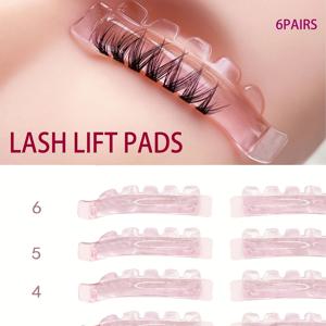 TEMU 12가지 스타일 속눈썹 리프트 패드, 6가지 사이즈, 접착제 없는 C 젤 자가 접착 실리콘 로드, DIY 홈/살롱용 퍼머 도구, 부드럽고 포름알데히드 무첨가, 재사용 가능한 보관함 포함