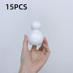 TEMU 15개 미완성 수제 폼 눈사람 공, 3D 폼 눈사람 키트, 크리스마스 장식, 휴일 및 트리 장식, 가정 및 창문 장식, 수제 용품, 크리스마스 장식, 휴일 장식품, 눈사람 디자인, 폼 눈사람에 적합, 폼블럭, 타원 스티로폼, 모형 케이크, 생일케이크 모형, 도자기 모양 스치로폼, 케이크 모형, 스티로폼볼