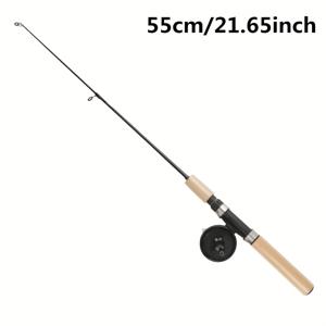 TEMU FTK 55cm/65cm/75cm 아이스 낚싯대 릴 포함 - 헤비듀티 텔레스코픽 겨울 아이스 낚싯대, 컴팩트 휴대용 접이식 디자인, 미니 아이스 릴 & 라인 시스템, 빙어, 지깅, 농어, 송어 낚시용 (수동 조작, 전원 불필요)