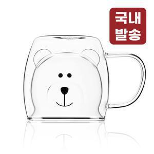 TEMU 레토 이중 내열 유리컵 손잡이 곰돌이 예쁜 물컵 유리잔 컵 LGC-B02