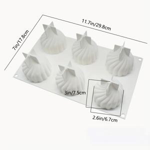 TEMU DIY 수제 캔들용 6구 스월 향기 캔들 실리콘 몰드 – 사랑 테마, 직사각형 모양, 완벽한 어머니의 날 선물, 캔들 몰드