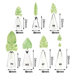 TEMU 7개, 리프 피핑 팁, 304 스테인리스 스틸 페이스트리 팁, 프로스팅용 아이싱 노즐 팁, 컵케이크 케이크 장식용, 퍼프 만들기, 쿠키 만들기, 베이킹 도구, 주방 가제트, 주방 악세사리, 가정용 주방 용품|악세사리