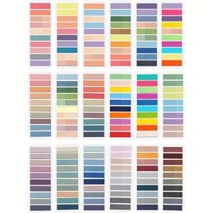 TEMU 책, 노트북 및 파일용 모란디 컬러풀 스티키 인덱스 탭 3600개 세트 - 투명, 재배치 가능, 매트 마감, 16가지 개별 색상, 1.73x0.43인치, 독서 기록 및 문서 정리에 이상적