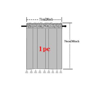 TEMU 1개, 소형 창문 커튼, 스타일 쉬어 숏 커튼 발란스, 크로셰 레이스와 홀로우 수제 태슬, 오지 패턴, 짧은 팜하우스 스타일 주방 카페, 욕실 및 빈티지 스타일 방용