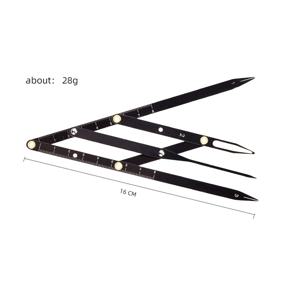TEMU 1pc 스테인레스 스틸 블레이드 밸런스 포지셔닝 눈썹 매핑 눈금자, 문신 측정을위한 황금 비율 눈금자 측정 도구