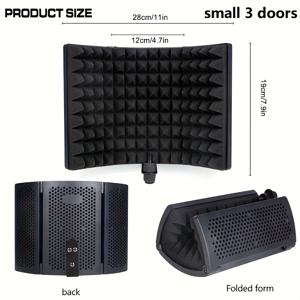 TEMU 스튜디오 마이크 격리 시ールド | 마이크 방풍 및 방음 면, 콘덴서 마이크용 음향 흡수 리플렉터 - 녹음 품질 향상