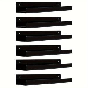 TEMU 【인기 선택】 15인치 투명 아크릴 플로팅 선반, 벽걸이 수납 디스플레이 선반, 침실 및 거실용 현대적인 플라스틱 청소년 책장 후크 포함, 거실 디스플레이|세련된 플로팅 선반|쉬운 설치, 플로팅 선반