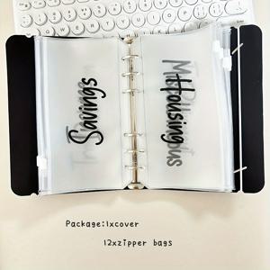 TEMU 1세트 A6 바인더 예산 책, 12개 레터 백, 현금/티켓/청구서 카드 정리함, 지퍼 리필 백, 관리 플래너