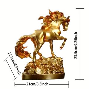 TEMU 1pc 창의적인 금화 점프 말 레진 공예 말 장식적인 인형 실내 장식 금색 말 테이블 보석 와인 캐비닛 장식 트로피 선물