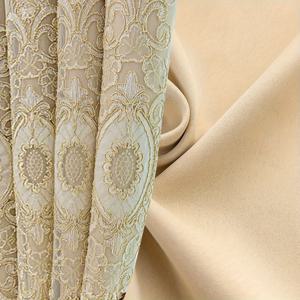 TEMU 우아한 유럽 스타일 더블 레이어 커튼, 자수 레이스 밸런스 - 높은 차광, 시스루 & 단색 폴리에스테르, 거실 및 침실 장식용 커튼, 거실용 커튼 2개, 273GSM, 외부 레이어