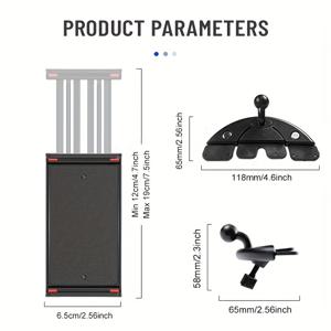 TEMU 자동차 CD 호환 태블릿 및 휴대폰 홀더, CD 슬롯에 설치 가능한 조절 가능한 두께, 4.7~12인치 태블릿 및 폰과 호환 가능