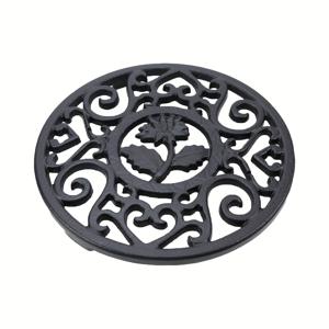 TEMU 주철 꽃 모양 트리벳, 핀이 달린 주철 트리벳 내열성 철제 트리벳 메탈 트리벳, 뜨거운 접시용 홋팟 홀더 및 테이블/카운터탑용 핫패드, 1개