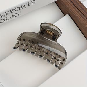 TEMU 1개 우아한 대형 오벌 아크릴 상어 클립 여성용 - 캐주얼 & 포멀 스타일에 적합, 내구성 있는 헤어 액세서리, 매끄러운 광택 마감