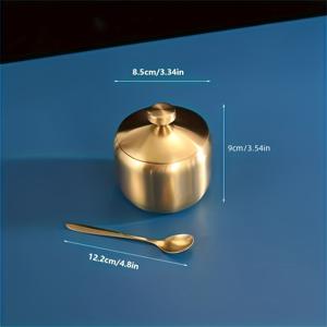 TEMU 조미료용 냄비, 주방 향신료 용기, 창의적인 모노수도 글루타이트 냄비, 소금 및 후추 용기, 후추 컨테이너, 뚜껑이 있는 조미료 보관함, 숟가락이 있는 식품 저장 상자, 주방 용품