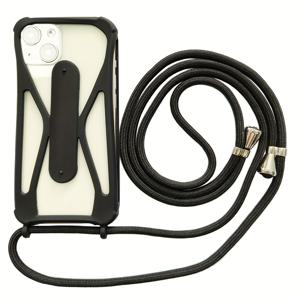 TEMU 시중 모든 스마트폰(5-6.7인치)에 적합한 브라켓 랜야드 소프트 폰 케이스, 크로스 바디 넥 스타일로 랜야드 길이 조절 가능