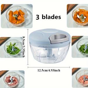 TEMU 다용도 수동 마늘 마셔 & 야채 다지기 - 튼튼한 플라스틱, 주방 및 기숙사 사용에 완벽|마늘다지기|야채다지기