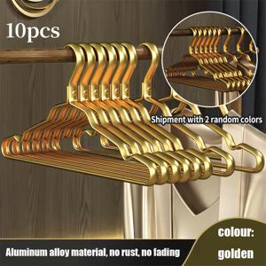 TEMU 10개 팩 조절 가능한 미끄럼 방지 금속 옷걸이 – 다목적, 미완성 표면, 바지, 치마, 청바지, 코트를 위한 견고한 알루미늄 합금 – 소매 진열에 이상적
