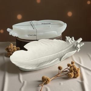 TEMU 1개 MORGOFUN 깃털 모양 실리콘 몰드 - DIY 석고 시멘트 레진 주얼리 트레이 정리함, 독특한 디자인, 다용도 사용 - 공예가와 주얼리 애호가에게 완벽, 주얼리 만들기 용품