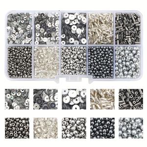 TEMU 1200개 이상의 유리 비즈 키트, 다양한 씨앗 및 튜브 비즈, 불규칙한 모양, 성숙한 스타일, 보석 만들기, 공예 및 수제 비즈