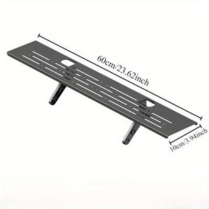 TEMU 블랙 스틸 무드릴 멀티퍼포즈 TV 모니터 탑 마운트 - 조절 가능한 라우터 & 리모컨 홀더, 공간 절약형 깔끔한 디자인 거실용, 현대적인 홈오피스 & 엔터테인먼트 센터 정리대, 플로팅 선반