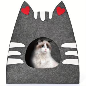 TEMU 펠트 반려동물 하우스, 심플 스타일, 오렌지, 무동력, 무인쇄, 오일 테두리 없음, 다중 반려동물 호환, 여행 액세서리, 7KG 용량