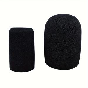 TEMU 슈어 SM7B용 마이크 윈드스크린 2개, XLR 커넥터 폼 커버, 노이즈 감소 팝 필터 마이크 액세서리, 블랙, 슈어 SM7B용 배터리 불필요