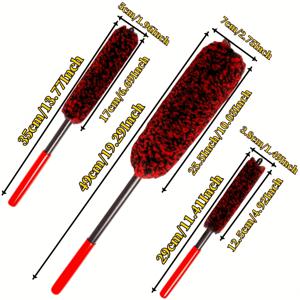 TEMU 유연한 자동차 휠 클리닝 브러시 - 유연하고 부드러운 플리스 소재, 쉽게 림, 타이어, 배기 파이프 및 엔진 베이 도달, 휠 클리닝 브러시|유연한 자동차 브러시|부드러운 플리스 소재