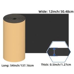 TEMU 60kg/m3 고밀도 자가 접착 스튜디오 소음 흡수 차량 단열 폼 머플러, 접착식 차량 방음 단열, 고밀도 음향 폼 패널, 스튜디오 폼 블랙 방음 벽 패널, 소음 흡수 단열 폼 머플러, 내열 방음 폼 및 단열 패드