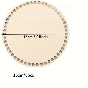 TEMU 6개 크로셰 바구니 수공예 세트 - 단단한 나무 원형 재료로 제작, DIY 바구니 및 홈 데코레이션에 적합, 사용하기 쉬움