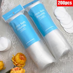 TEMU 200/500개 일회용 원형 메이크업 패드, 세안 및 네일 리무버용, 휴대용 여행용 사이즈 - 6x6cm 팩당, 100개 팩당