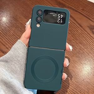 TEMU 폰 케이스: ZFlip6-ZFlip5-ZFlip4 폴더블 액체 자석 폰 케이스 Zflip3 고화질 렌즈 필름 커버 소프트 팩