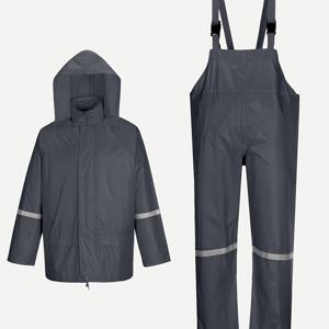 TEMU 남성용 사계절 후드 레인 재킷 & 팬츠 세트 - 조절 가능한 스트랩, 하이킹, 사이클링 및 야외 활동용 루즈핏, 내구성 있는 비신축 원단, 단색, 청소년 및 성인용 이상적, 아웃도어 기어 | 조절 가능한 레인웨어, 레인 재킷|남자바지|여름바지