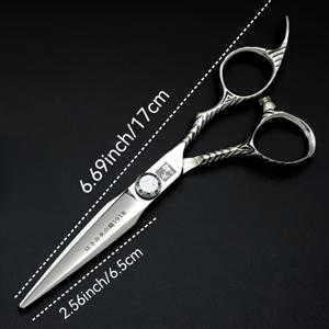 TEMU 후오자키 일본산 440C 스틸 가위 - 수공예, 날카롭고 내구성 있는, 머리 자르기, 곱슬머리 및 일반 머리 유형용, 인체공학적 그립 디자인