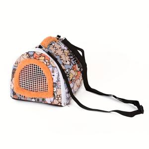 TEMU 작은 동물용 나일론 펫 캐리어 백팩 - 쥐, 햄스터, 게니피그, 여우, 쥐를 위한 휴대용 지퍼 여행 넥트 - 내구성이 뛰어난 야외 및 실내 펫 운송 가방