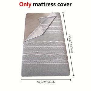 TEMU 1개 futon 매트리스 프로텍터 커버, 일본식 futon 매트리스 프로텍터 커버, 부드러운 니트 폴리에스테르, 기계 세척 가능, 액티브 프린트, 지퍼 클로저, 트윈, 풀, 퀸용