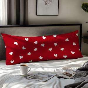 TEMU 1pc 데이 하트 디자인 베개 커버, 추가 대형 3D 디지털 프린트 부드러운 피부 친화적인 원단, 폴리에스터 100%, 기계 세탁 가능, 봉투 잠금, 침실, 손님 방, 호텔, 커플을 위한 로맨틱 선물, 생일, 크리스마스에 이상적