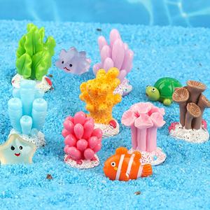 TEMU 7pcs 미니어처 풍경 시뮬레이션珊瑚 DIY 레진 장식물, 수족관, 수조, 작은 장식품, 미니 선물, 작은 장식품, 시뮬레이션 식물 및 데스크톱 장식물.