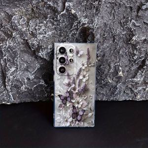 TEMU 폰케이스: 크리에이티브 3D 나비 꽃무늬 투명 폰케이스 질감 심플 폰케이스 갤럭시 S25 S24 S23 S22 S21 S20 울트라 FE 플러스 호환 가족, 생일, 친구 또는 자신을 위한 선물