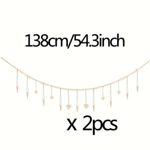 TEMU 2개 세트 내구성 좋은 벽걸이 장식 사진액자 리본 수납 액세서리 (클립 9개 & 하트 태그 6개 포함) 홈 & 침실 거실 장식 생일 발렌타인데이 어버이날 스승의 날 선물