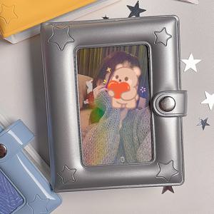TEMU 1pc 3인치 별 모양 거울 롱 카드 홀더 - 파스텔 핑크, 노란색, 파란색 및 그레이, 사진 앨범 정리용 내구성 있는 플라스틱 카드 홀더, 하트 및 별 디자인으로 카드, 사진 및 추억을 위한 카드 홀더, 사진을 위한 카드 홀더, 장식용 보관, 재미있는 디자인, 별 모양 디자인