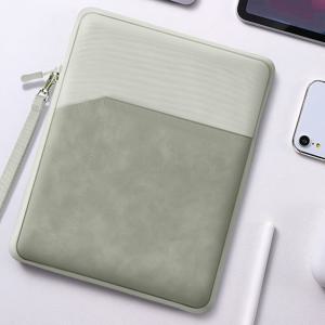 TEMU 나일론 소재 라이트 그레이 지퍼형 대용량 태블릿 정리 가방, 8인치/10인치 태블릿 보호 보관에 적합