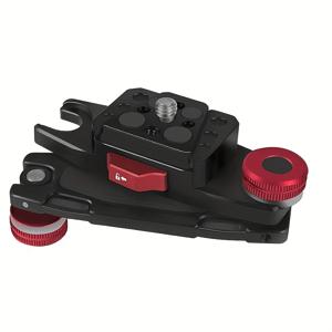 TEMU FEICHAO DSLR 카메라용 퀵 릴리스 V 플레이트 마운트 - 조절 가능한 허리 벨트 클립과 레드 노브 및 블랙 메탈 디자인의 지멀, 삼각대 및 어깨끈 홀더용, 카메라 장착 액세서리 | 세련된 메탈 디자인 | 정밀 조정 노브, 카메라 액세서리 스트랩