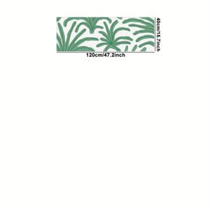 TEMU 부드러운 플러시 그린 리프 프린트 러너 매트 - 모조 캐시미어, 10mm 두께, 1000g/㎡, 손세탁 전용, 침실·거실·스터디룸 장식용 | 아늑한 홈 데코 | 폴리에스터 질감, 거실 러그