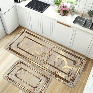 TEMU 1/2/3개 세트 봄/여름 주방 장식 플란넬 매트, 대리석 스타일 금박 프린트 주방 매트, 봄/여름 주방 홈 데코, 부활절 홈 데코, 일상용 세탁실 문매트, 가벼운 세탁 가능, 어머니날 선물, 발렌타인데이 선물, 주방 매트 복도 매트