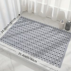 TEMU 다지앙 미끄럼 방지 욕조 매트 - 빈 공간 디자인, 흡입 컵 욕실 매트, PVC, 검정색과 흰색 줄무늬, 샤워 및 욕조 안전에 이상적, 샤워 매트