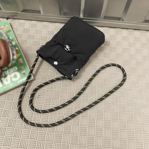 TEMU 여성용 경량 나일론 크로스바디 백 - 조절 가능한 스트랩, 미니 숄더 폰 파우치, 블랙, 캐주얼 일상 사용, 컴팩트하고 스타일리시한 디자인, 스냅 클로저 소형 크로스바디 가방